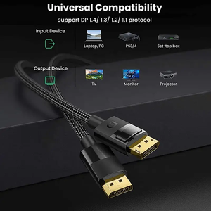 Xput High-End 1-5 Meter DisplayPort 1,4 Cable 8K 3M PVC Trenza para ordenador Proyector Cable compatible con audio DP Line Version 1,4