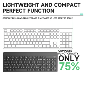 Tamaño compacto 103 Teclas 2,4G USB teclado y ratón Oficina Silencioso Teclado de computadora Multimedia Inalámbrico Teclado y ratón Combo - Product Image 2