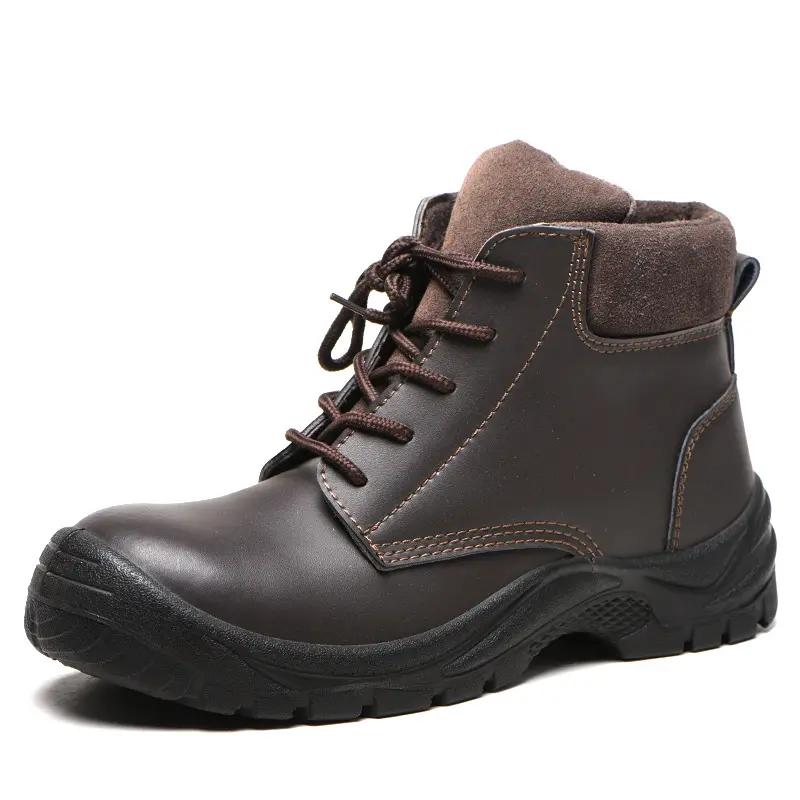 Zapatos de seguridad impermeables para hombre, botas de seguridad a la moda, antiperforación, color marrón, venta al por mayor