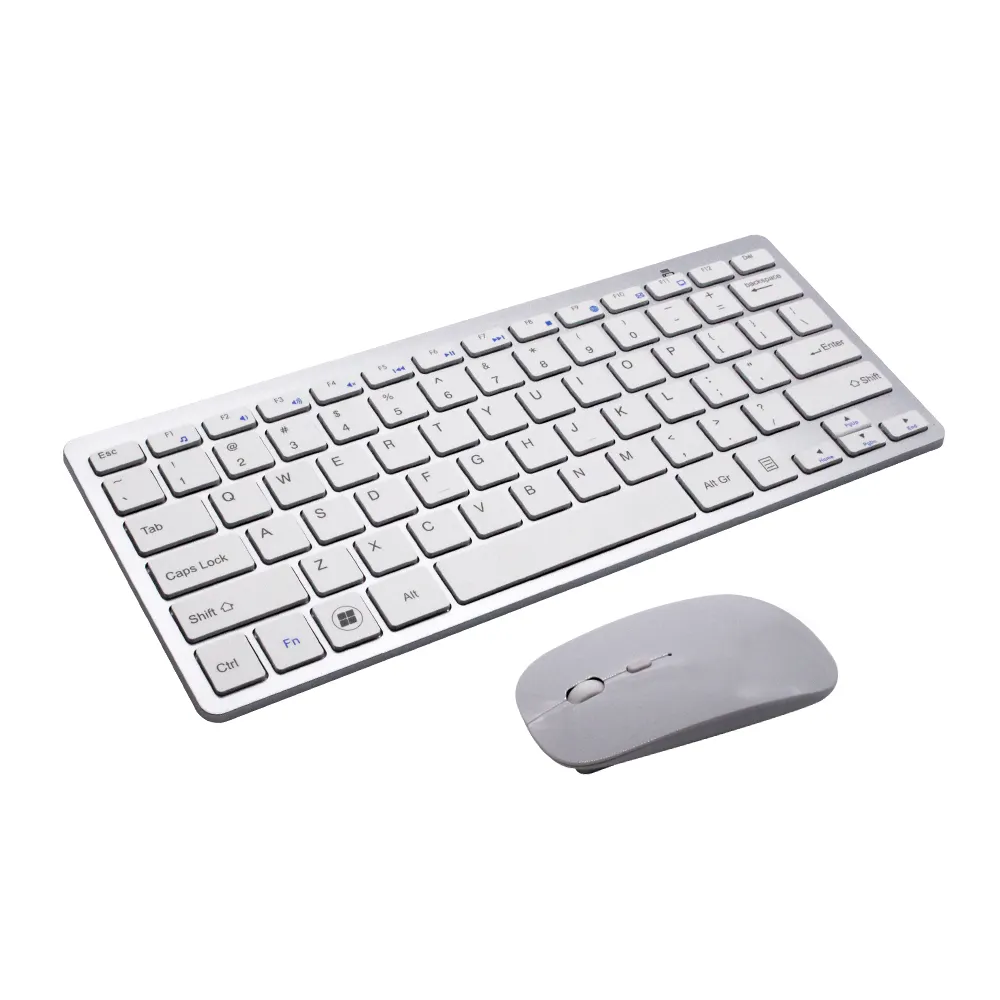 Set Kombo Keyboard dan Mouse Nirkabel, Set Kombo Keyboard dan Mouse Nirkabel Bluetooth Ramping Shenzhen 2.4Ghz Cokelat Portabel Kualitas Tinggi