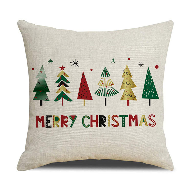 New Style Home Decor Christmas Day Pillow Case Factory Direct Sale Linen Cushion Cover