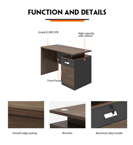 Mobiliario de oficina extensible diseño de fábrica moderno Escritorio de personal mesa de trabajo para el hogar Oficina edificio escritorio de la computadora - Product Image 3