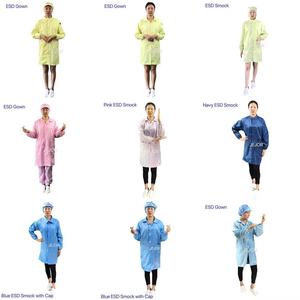 Unisex 5Mm Sọc Polyester <span class=keywords><strong>ESD</strong></span> Smock Chống Tĩnh Điện Phòng Sạch Phòng Thí Nghiệm Áo Làm Việc May Mặc Chống Tĩnh Quần Áo - Product Image 6