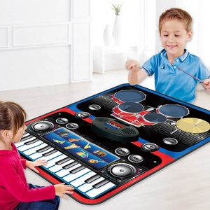 2022新しい2 in1プレイマット赤ちゃん子供子供のための環境にやさしい音楽音楽ピアノドラムプレイマットおもちゃの楽器キーボード付き - Product Image 1