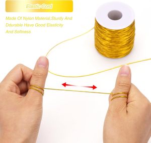 手工包装印刷绳2毫米金属金弹性绳 - Product Image 5