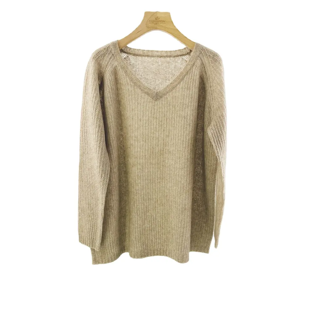 Fitted Silk Cashmere Blended Pullover Sweater Cashmere Silk Sweater For Women