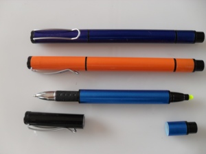 双尖荧光笔和圆珠笔，高级组合荧光笔记号笔2合1多色文具笔 - Product Image 2