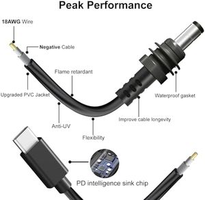 DAJIANG OEM Customized USB C DC Power Cable Waterproof Type-C <strong>Input</strong> DC Male <strong>Output</strong> Compatible DC Power <strong>Data</strong> Cable - Product Image 3
