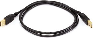 3ft <strong>USB</strong> <strong>2.0</strong> a Male to a Male 28/24AWG Cable Gold Plated Black for Data Transfer Hard Drive Enclosures, Printers, Modems and More