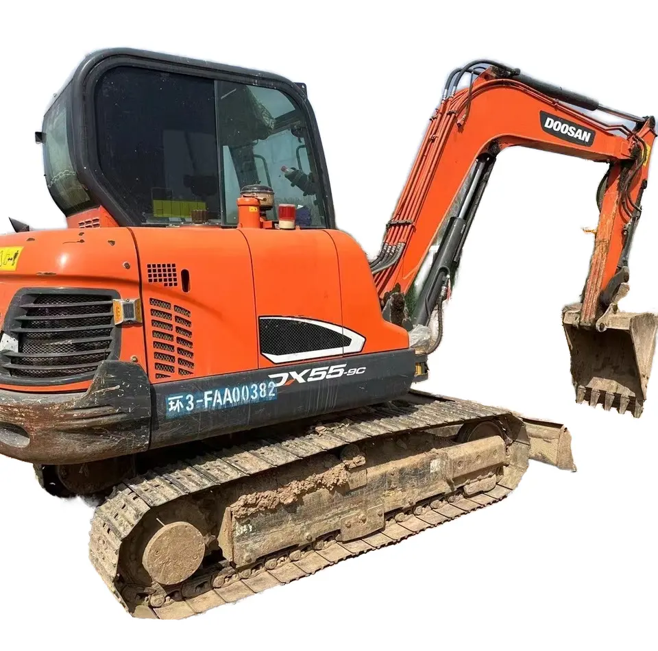 Diskon besar Doosan DX55-9C menggunakan kualitas tinggi Crawler ekskavator tangan kedua dengan komponen inti Isuzu mesin Motor pompa Gearbox