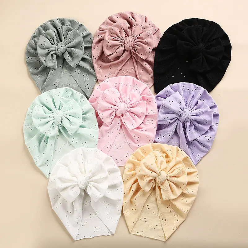 Topi Turban gaya Korea untuk bayi, topi Beanie musim panas simpul kupu-kupu lembut bersirkulasi untuk bayi laki-laki dan perempuan