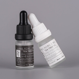 10 ML şeffaf buzlu yuvarlak özel etiketler cam Mini parfüm uçucu yağ damlalıklı şişeler  - Product Image 1