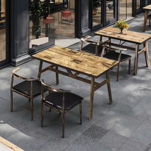 Hiện đại Retro thức ăn nhanh bàn ghế thiết lập kinh tế gỗ thiết kế cho nhà hàng Snack BBQ thực phẩm gian hàng mì cửa hàng Lẩu bảng - Product Image 1