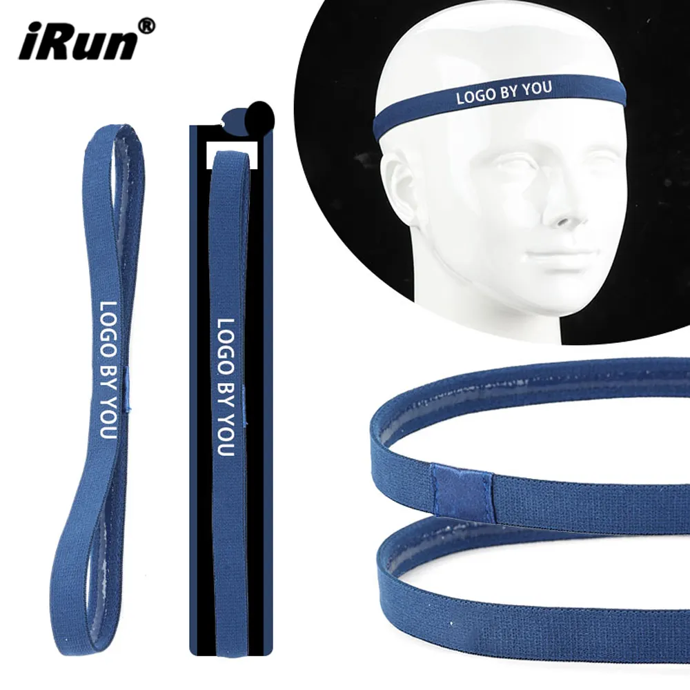 Irun personalizado esporte fitness headbands fino antiderrapante esportes futebol ginásio sweatband impressão logotipo unisex elástico hairband