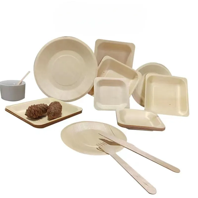 Pratos de madeira para servir louça de mesa, utensílios de artesanato, pratos de lanche, pratos de madeira mais vendidos