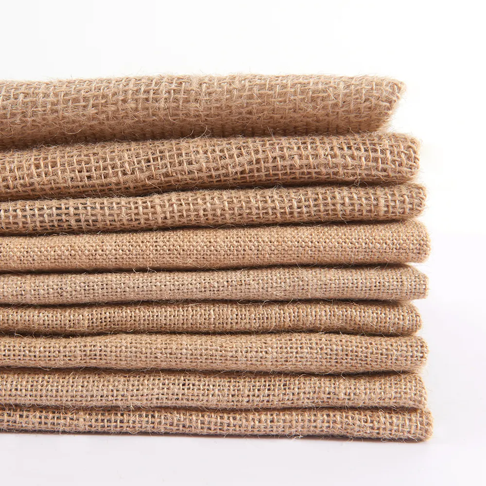 Hessian Natural de alta calidad, venta al por mayor, 100%, fibra de tela de lino de arpillera de yute ecológico para decoración del hogar, cortinas de Navidad