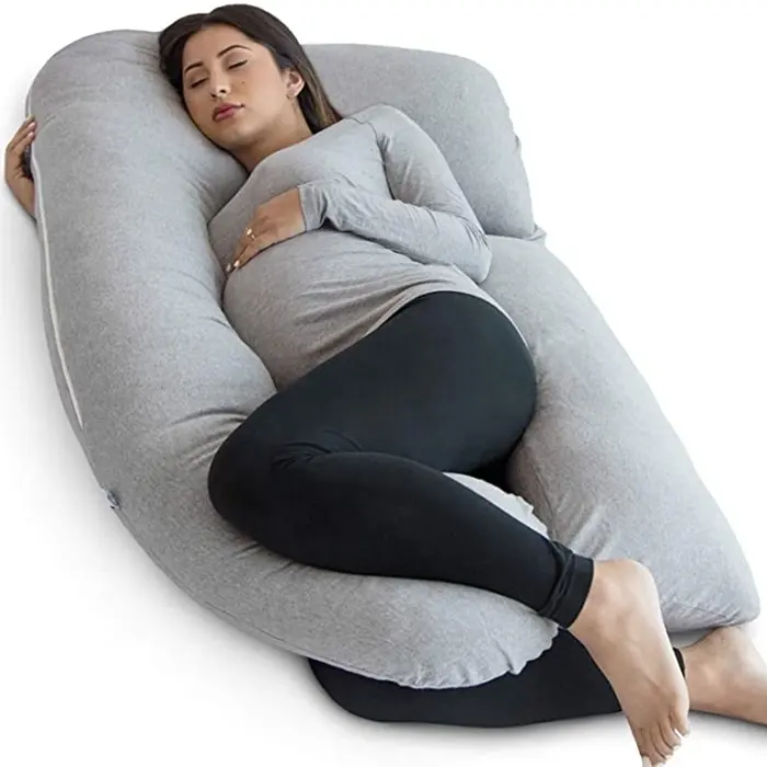 Oreiller de grossesse en forme de U, coussin complet de maternité pour femmes enceintes