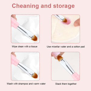 Çok fonksiyonlu 4 in 1 Mini makyaj fırçası seti tek kalem kombinasyonu tasarım göz farı kaş güzellik aplikatör aracı fırçalar - Product Image 4