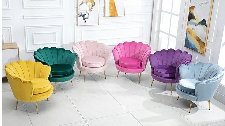 Modern light luxury living room velvet single sofa chair
