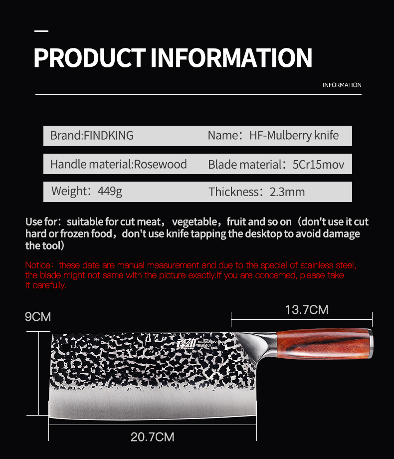 Wholesale Amazon hot sales Premium Quality Rosewood handle 5Cr15mov stainless steel butcher kitchen cleaver knife