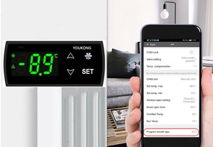 Pantalla LCD Digital Tuya Wifi, controlador de temperatura de termostato inteligente para refrigerador, coche, CA, 2 unidades