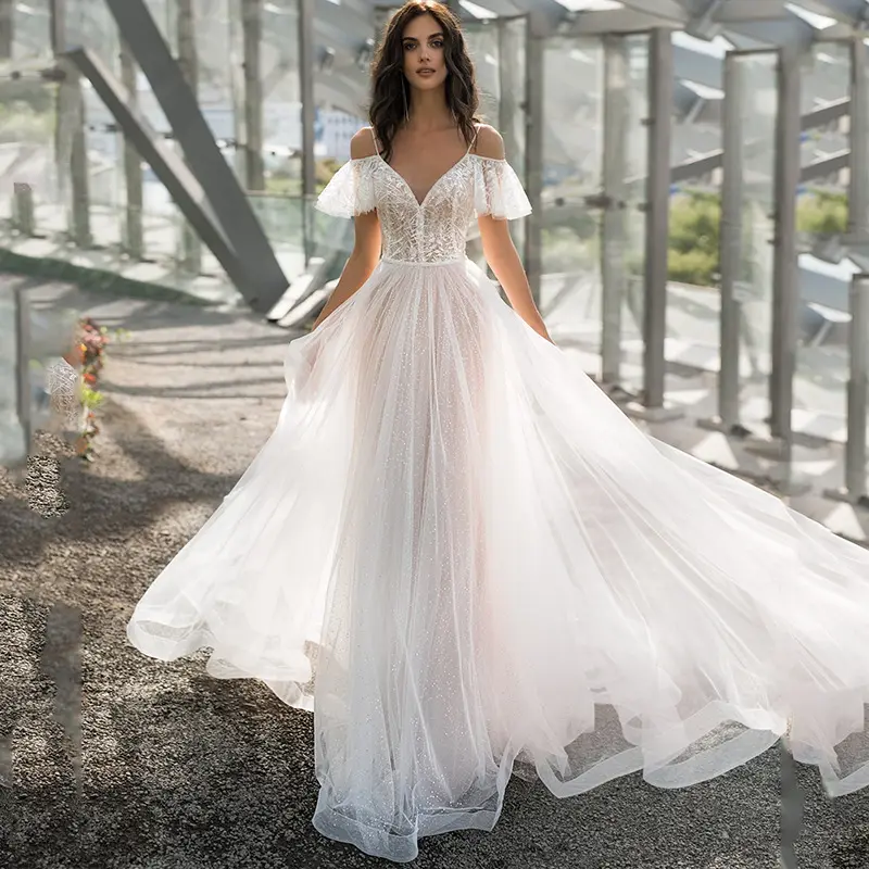 2024 Новое свадебное платье большого размера, приталенное, на одно плечо