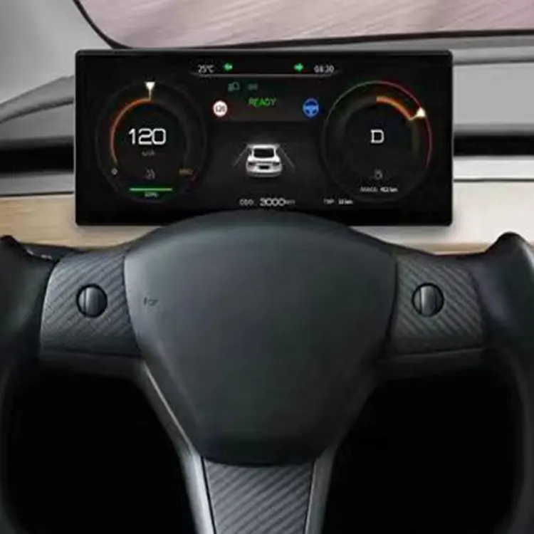 Распродажа аксессуаров 2024 carplay управление Tesla модель Y рулевое колесо Tesla модель 3 цифровой ЖК-дисплей спидометр