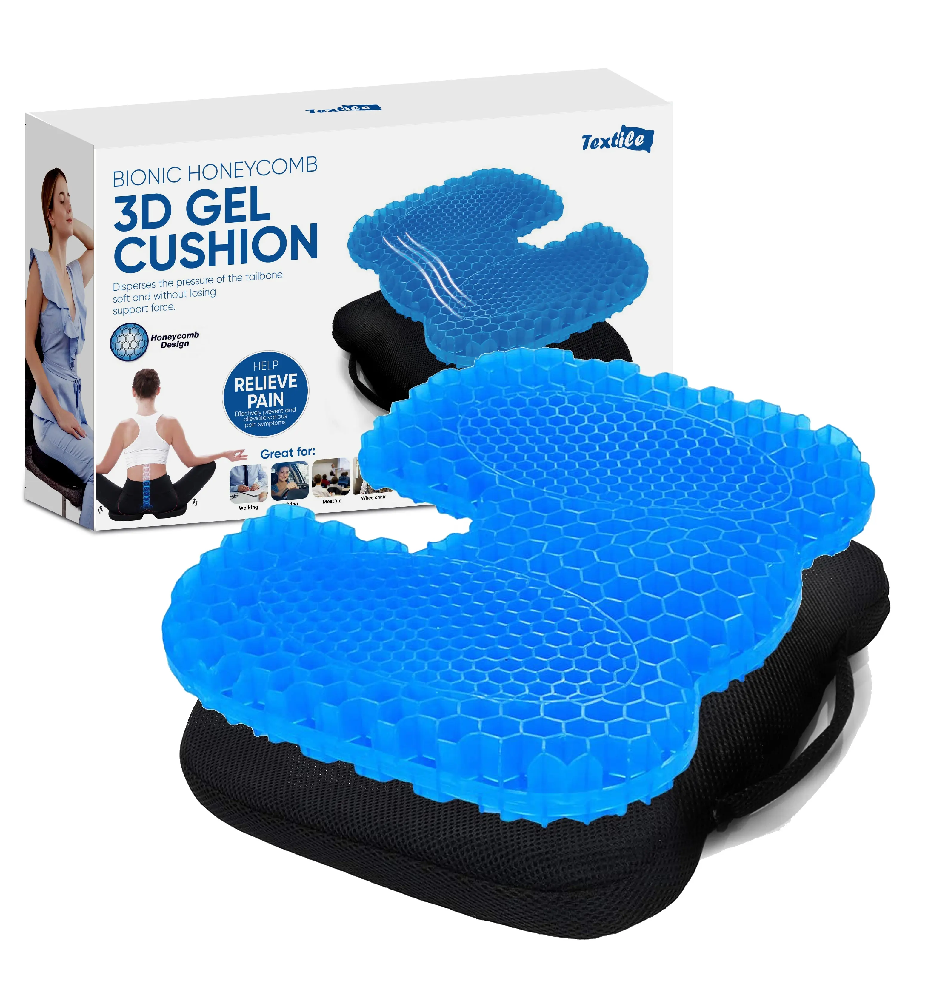 Kingworth sedia da ufficio in Silicone per auto Tpe Sit sedia a rotelle 3d Ice Pad cuscino del sedile in Gel