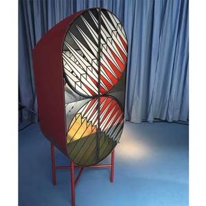 Sürümleri Milano İtalyan tarzı Credenza serisi köln katedrali vitray yan kabin şarap dolabı - Product Image 3