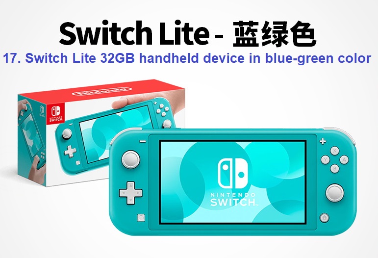 Appareil portable Switch Lite 32 Go de couleur bleu-vert