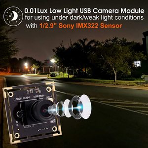 ELP 2MP IMX323微光0.01Lux 1080P全高清H.264迷你Usb摄像头模块，用于机器人机器视觉、视频监控 - Product Image 3
