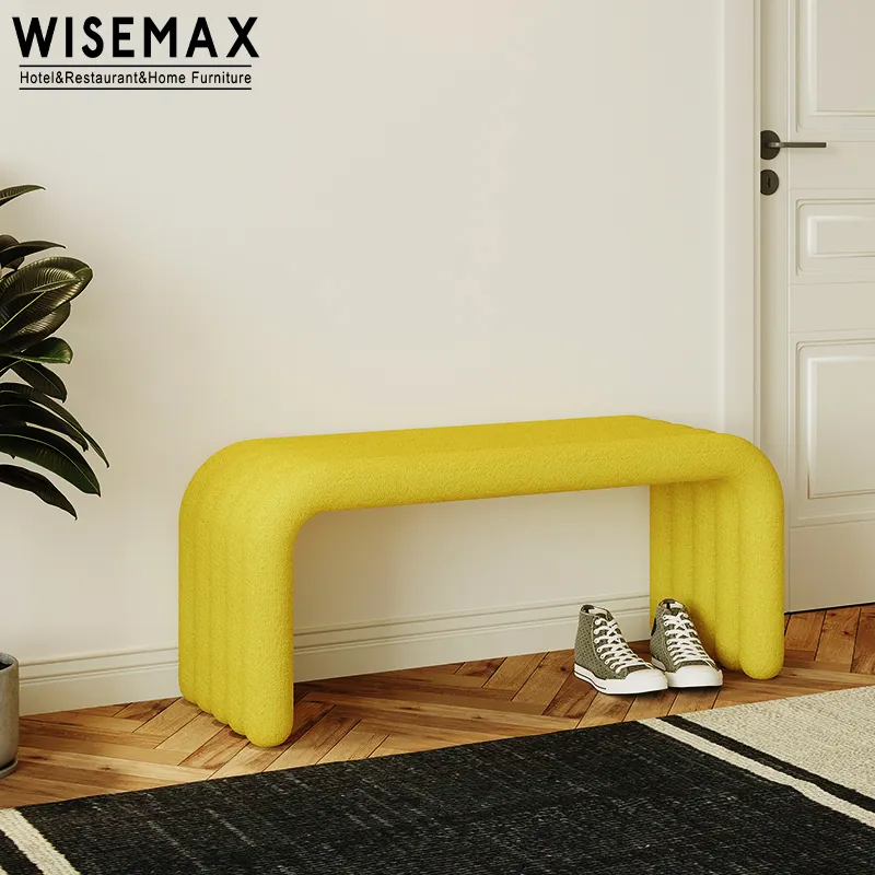 WISEMAX-muebles tapizados en tela moderna, silla de banco, marco de madera, dormitorio, cama, extremo, otomano, cambio de zapatos, taburete para sala de estar