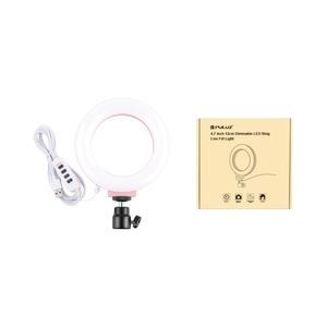 PULUZ 4.7 inç halka ışık 12cm USB 3 modları dim <span class=keywords><strong>LED</strong></span> halka ışık s güzellik vtripod fotoğraf Video ışıkları ile Tripod