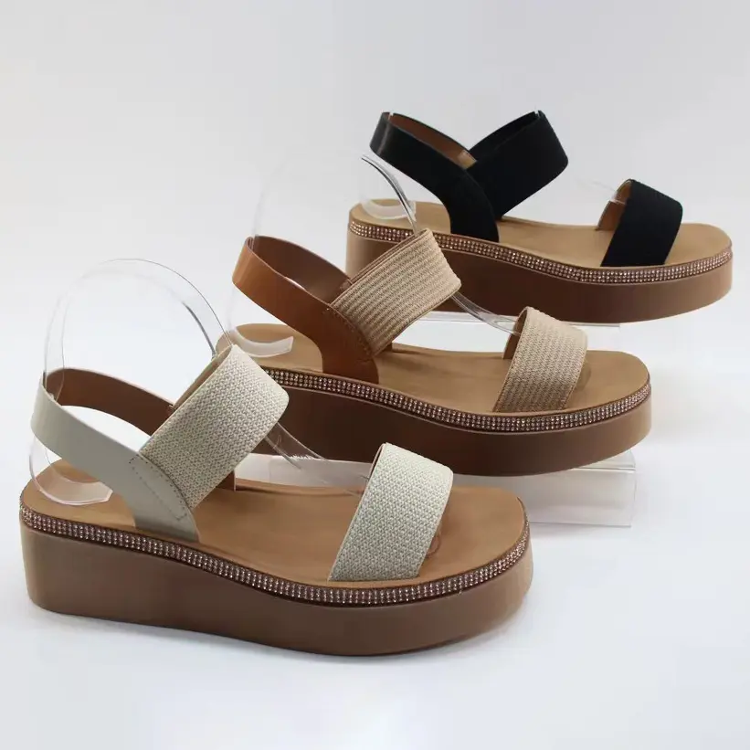 Sandalias de verano personalizadas para mujer, calzado plano con correas