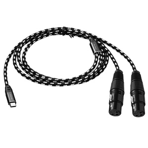 Bochara Braided Type C to Dual XLR Female OFC <strong>Output</strong>/<strong>input</strong> <strong>Audio</strong> Cable Built in Chipset Foil+Braided Shielded 1.5m - Product Image 3