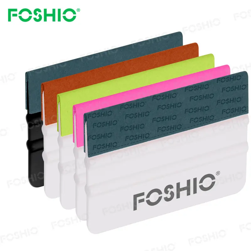 Foshio Thiết kế xe gói công cụ nhựa cảm thấy cạnh squeegee scraper loại bỏ bong bóng khí