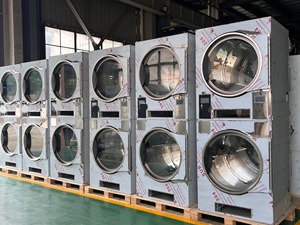 Macchine per la lavanderia da 16kg/22kg per le aziende completamente automatiche Stack asciugatrice per lavanderia a gettoni/ospedale/Hotel 5 anni di garanzia
