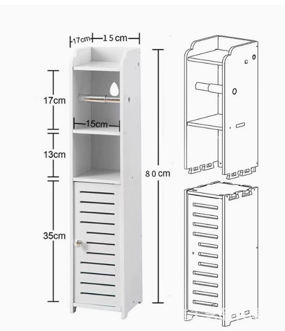 White 80-inch seamless panel roll-top cabinet