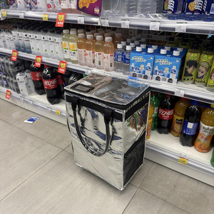 Biểu Tượng Tùy Chỉnh Xe Đẩy Phong Cách Không Thấm Nước PP Hàng Tạp Hóa Lưu Trữ Du Lịch Tái Sử Dụng Mua Sắm Túi Với Bánh Xe - Product Image 6