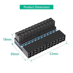 ATX <strong>24Pin</strong> <strong>Adapter</strong> 90 Degree 24 Pin Power Plug for Computer Mainboard Modular Power Supply Cables Computer Accessories - Product Image 5