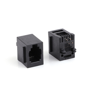 Kulaklar ile 180 derece plug-in kurulu RJ11/RJ12 telefon Jack konnektörü 4P4C dişi soket - Product Image 5