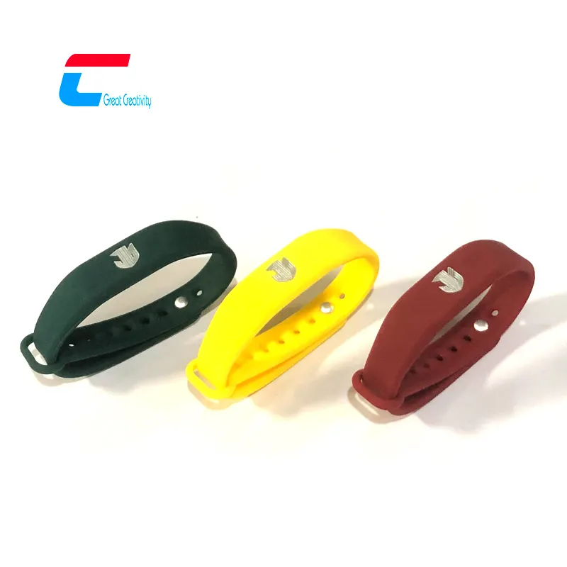 13.56Mhz RFID Pulseira Inteligente NFC MIFARE DESFire EV1 4K Pulseira Ajustável NFC Tag Silicone Pulseira