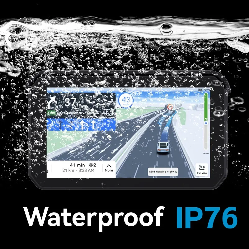 Zmecar Usine Étanche IPX7 Moto Écran 5 & 7 Pouces 2 + 32GB DVR Bluetooth Radio Android Moto GPS Avec Carplay