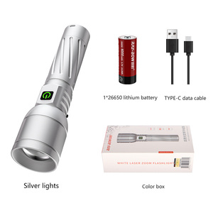 Ý tưởng sản phẩm mới 2024 Long Range Laser High Power sạc 100000 lumens không thấm nước <span class=keywords><strong>Led</strong></span> đèn pin ngọn đuốc - Product Image 6