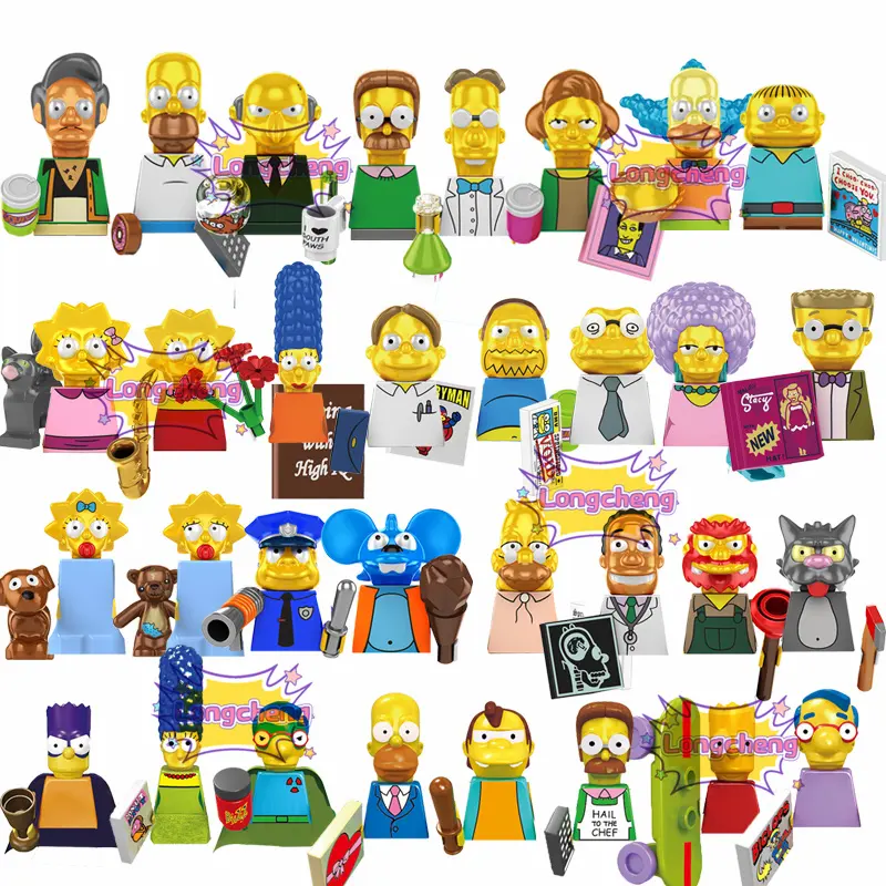 SP1015 SP1016 SP1017 Simpsons Saison Marge Simpson Famille Homer Nelson Bart Dessin Animé Blocs de Construction Chiffres Pour Enfants Cadeau Jouets