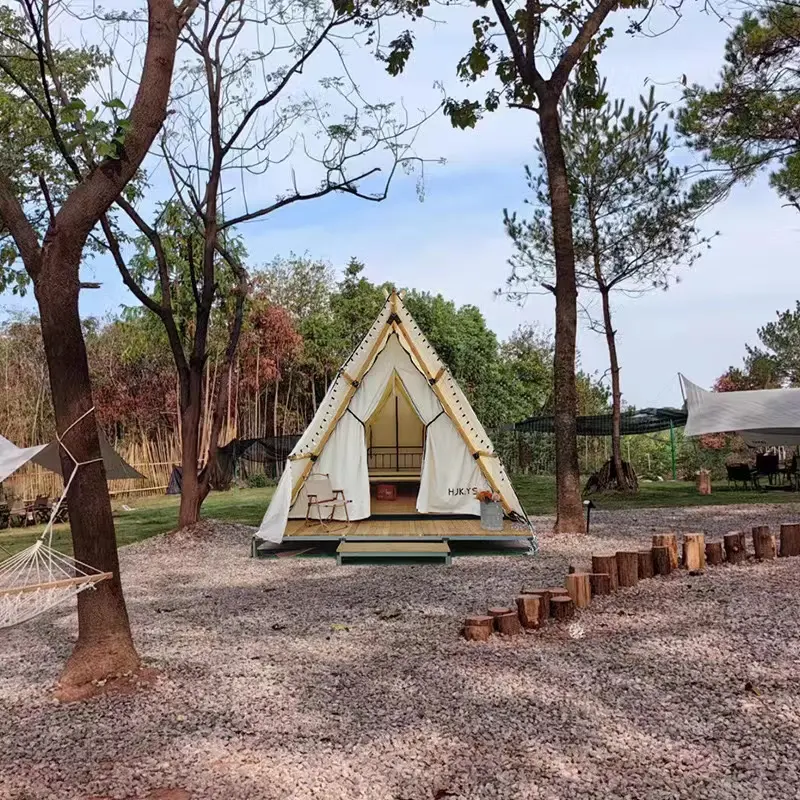 Tienda de campaña al aire libre de 4x5m, estilo cabaña de jungla, adecuada para vacaciones, hotel y camping.