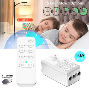 Fernbedienung schalter 10A Drahtloser Schalter mit Countdown-Funktion Kein Draht Elektrischer Fernsc halter Ein/Aus für Lampen - Product Image 5