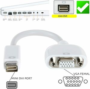 Apple Mac iMac Macbookモニタープロジェクター用のミニDVIポートからVGAメスアダプターコンバーター - Product Image 2
