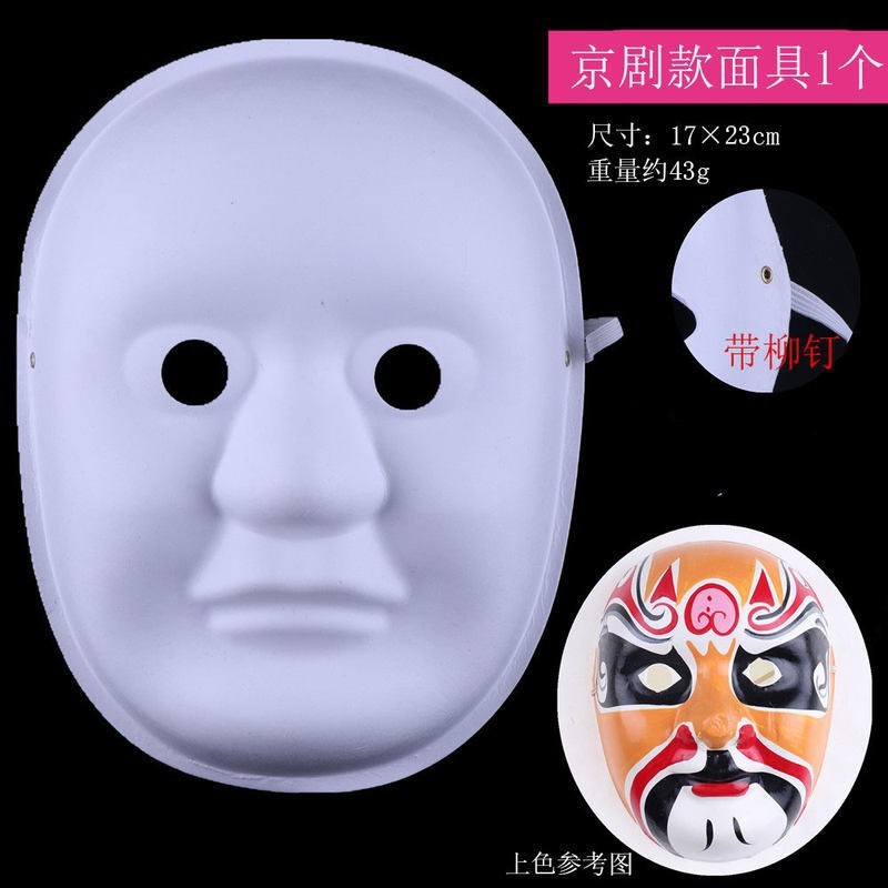 Patrones de máscaras de ópera de Pekín con gomas elásticas.
