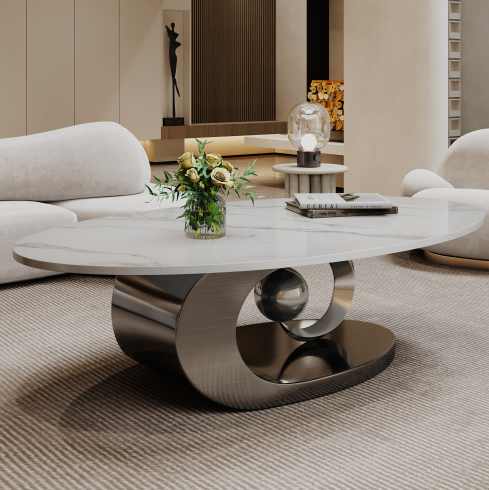 Grey+White + Faux Marble + Stainless Steel